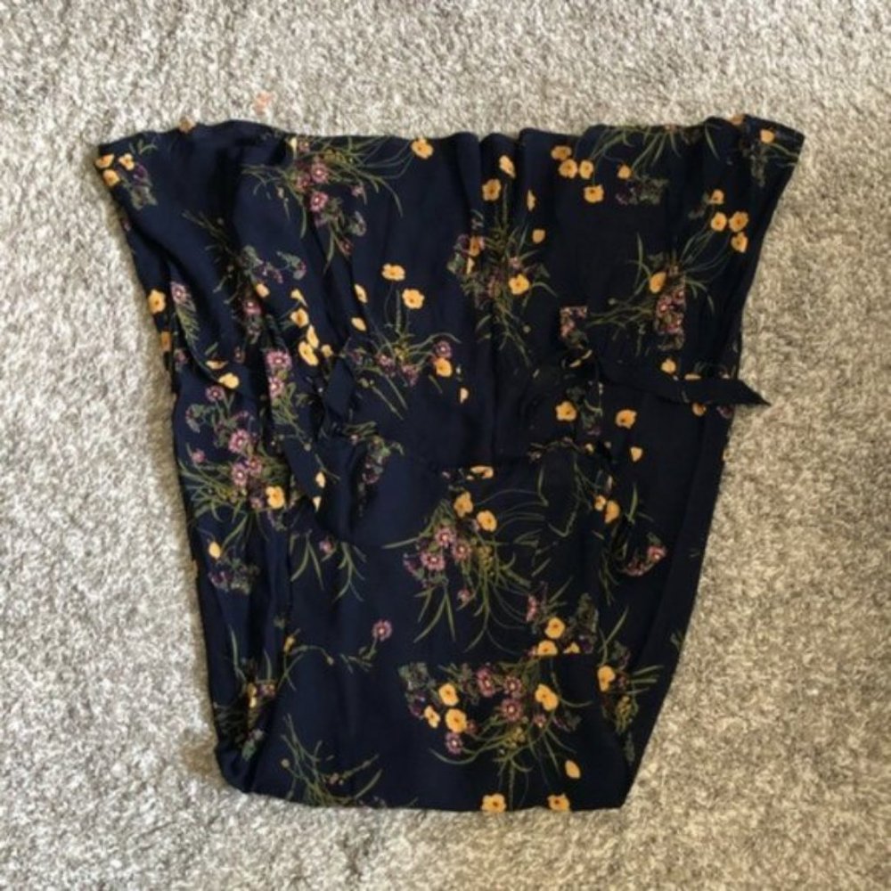 Reformation Navy Floral Midi Dress with Yellow Accents - Picture 11 of 15